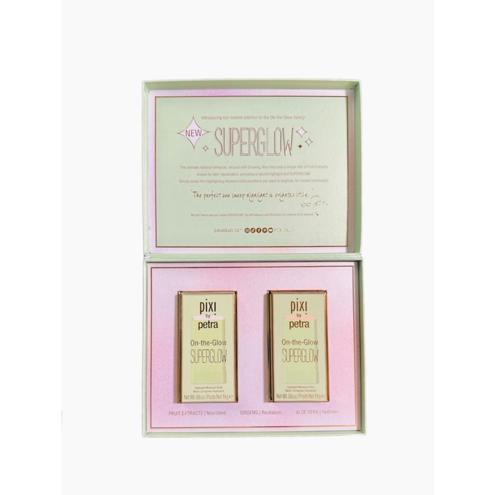 Pixi Gift Set Makeup On-the-Glow SuperGlow Highlighter Nourishes Hydrates